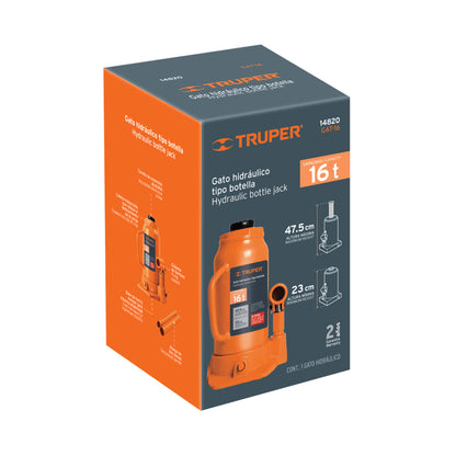 Gato Hidráulico botella Truper Cod 14820 GAT-16 de 16 Ton