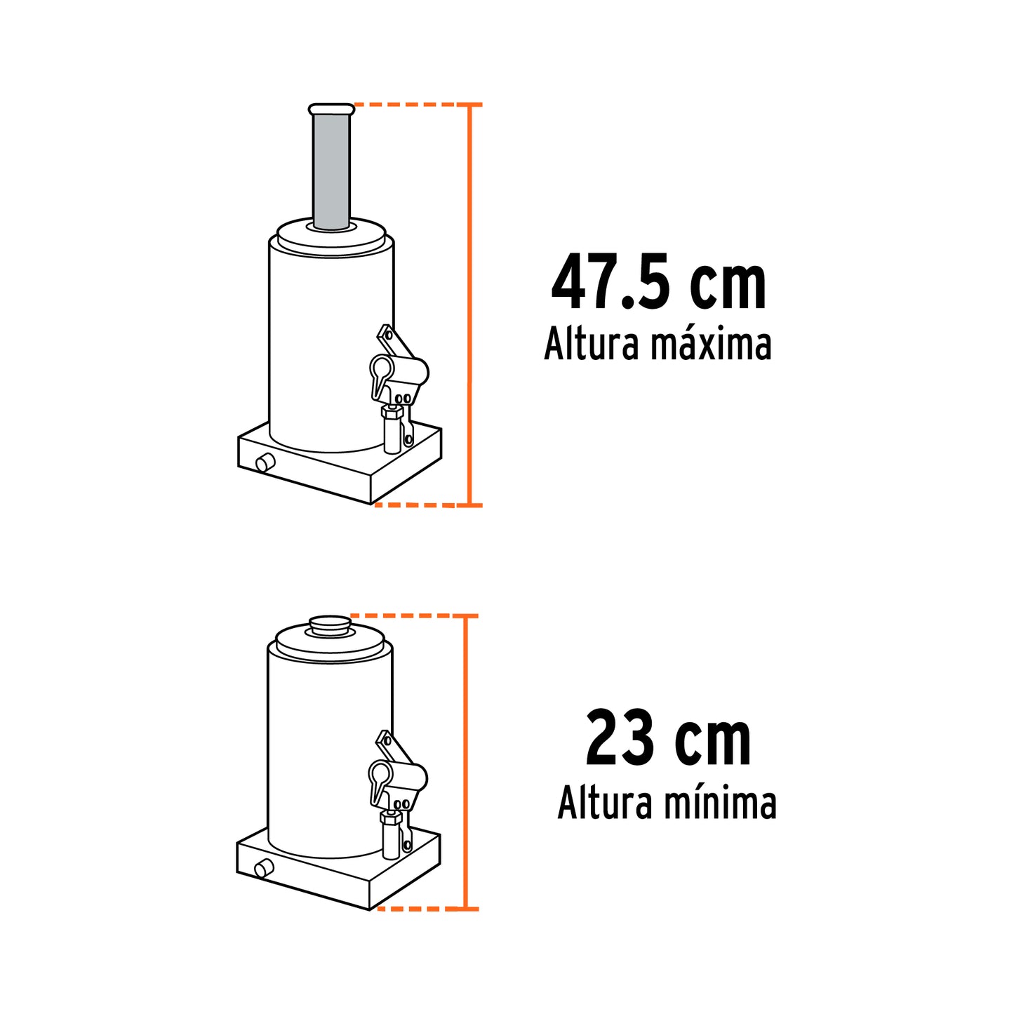 Gato Hidráulico botella Truper Cod 14820 GAT-16 de 16 Ton