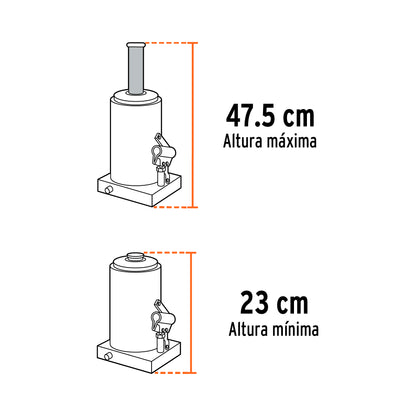 Gato Hidráulico botella Truper Cod 14820 GAT-16 de 16 Ton