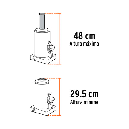 Gato Hidráulico botella Truper Cod 14821 GAT-50 50 ton
