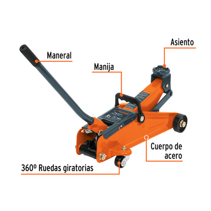Gato Hidráulico patin Truper Cod 14826 GAPA-2M  2t 50 movimientos maletín
