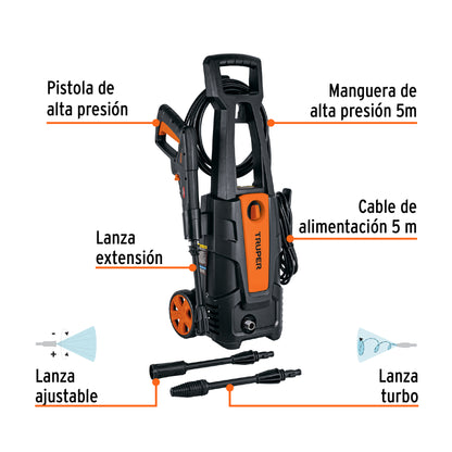 Hidrolavadora eléctrica 1800 PSI truper Cod 103339 HILA-1800-2 220V