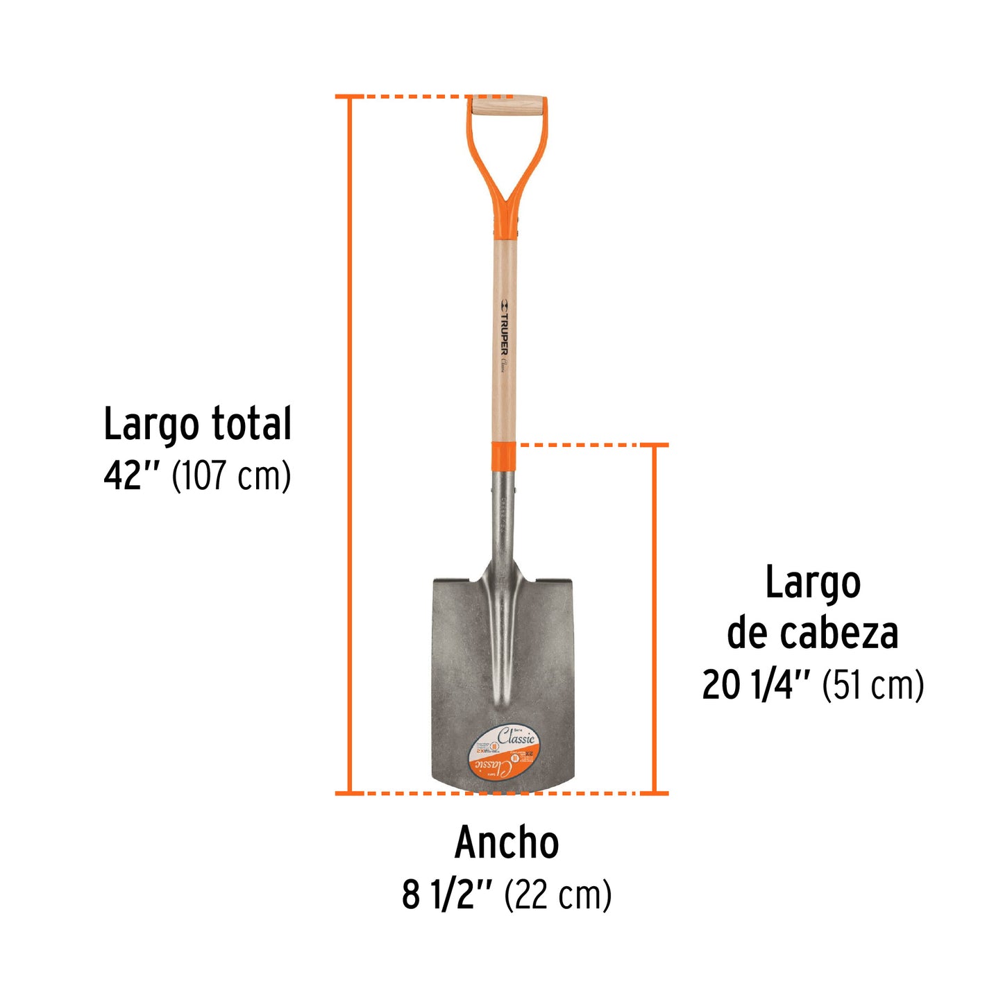 Pala lampa Recta Truper Cod 10014 PR-PE Perú