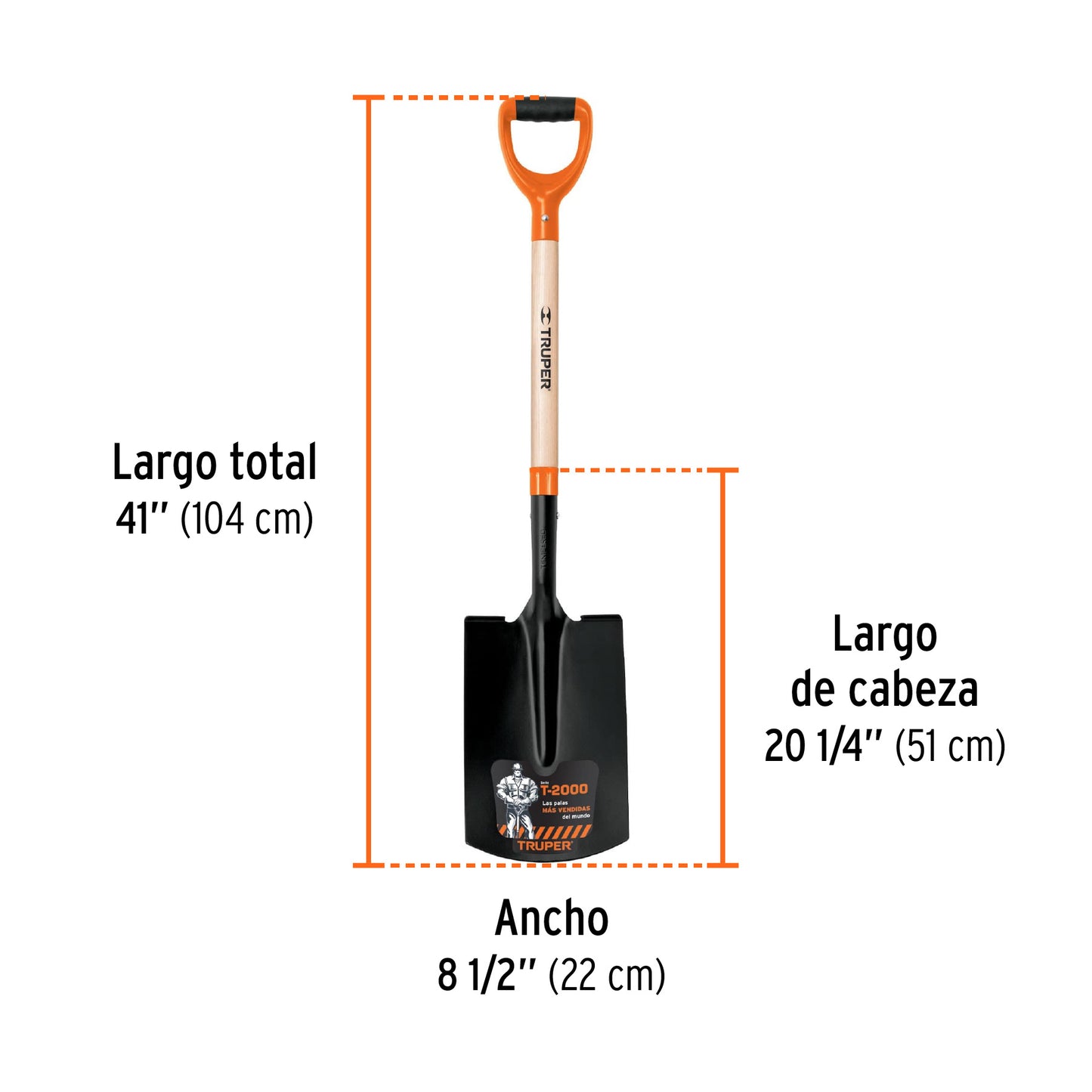 Pala lampa T-2000 Truper Cod 10577 PR2-PE recta Perú