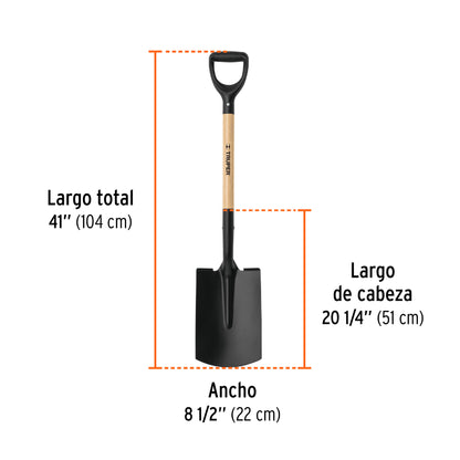 Pala lampa T-1000 Truper Cod 11173 PR1-PE recta Perú