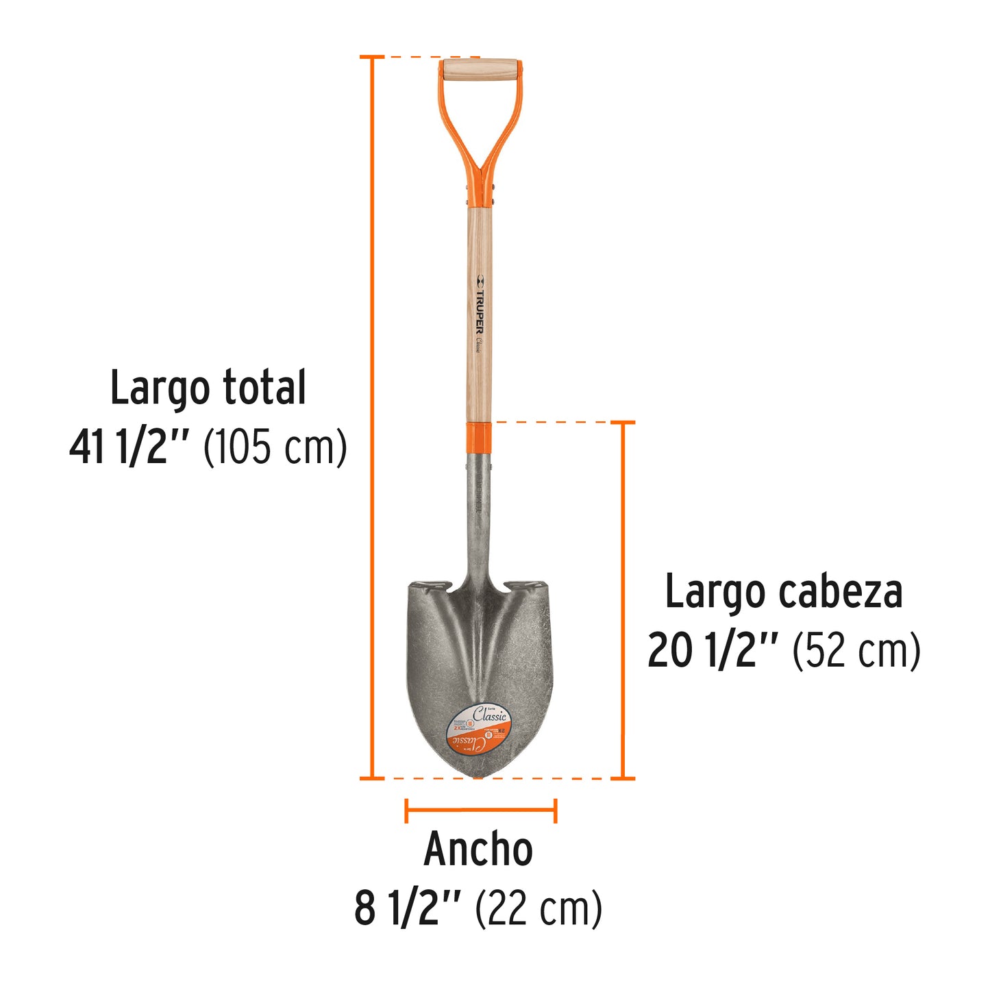 Pala redonda Classic Truper Cod 17154 PRY puño "Y"