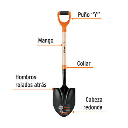 Pala redonda T-2000 Truper Cod 17160 PRY-P puño "Y"