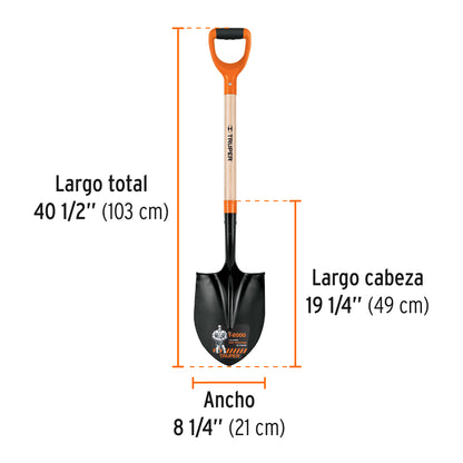 Pala redonda T-2000 Truper Cod 17160 PRY-P puño "Y"