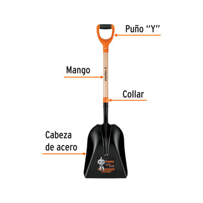 Pala carbonera T-2000 Truper Cod 17164 PCAY-P puño "Y"
