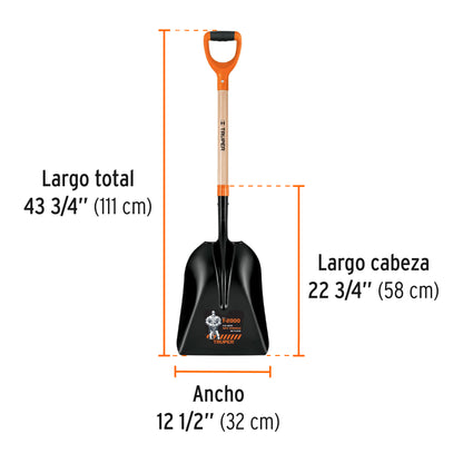 Pala carbonera T-2000 Truper Cod 17164 PCAY-P puño "Y"