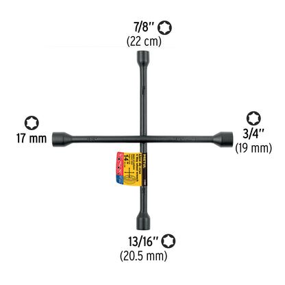 Llave de cruz 14 pretul Cod 21800 LLCR-14P con acabado negro mate