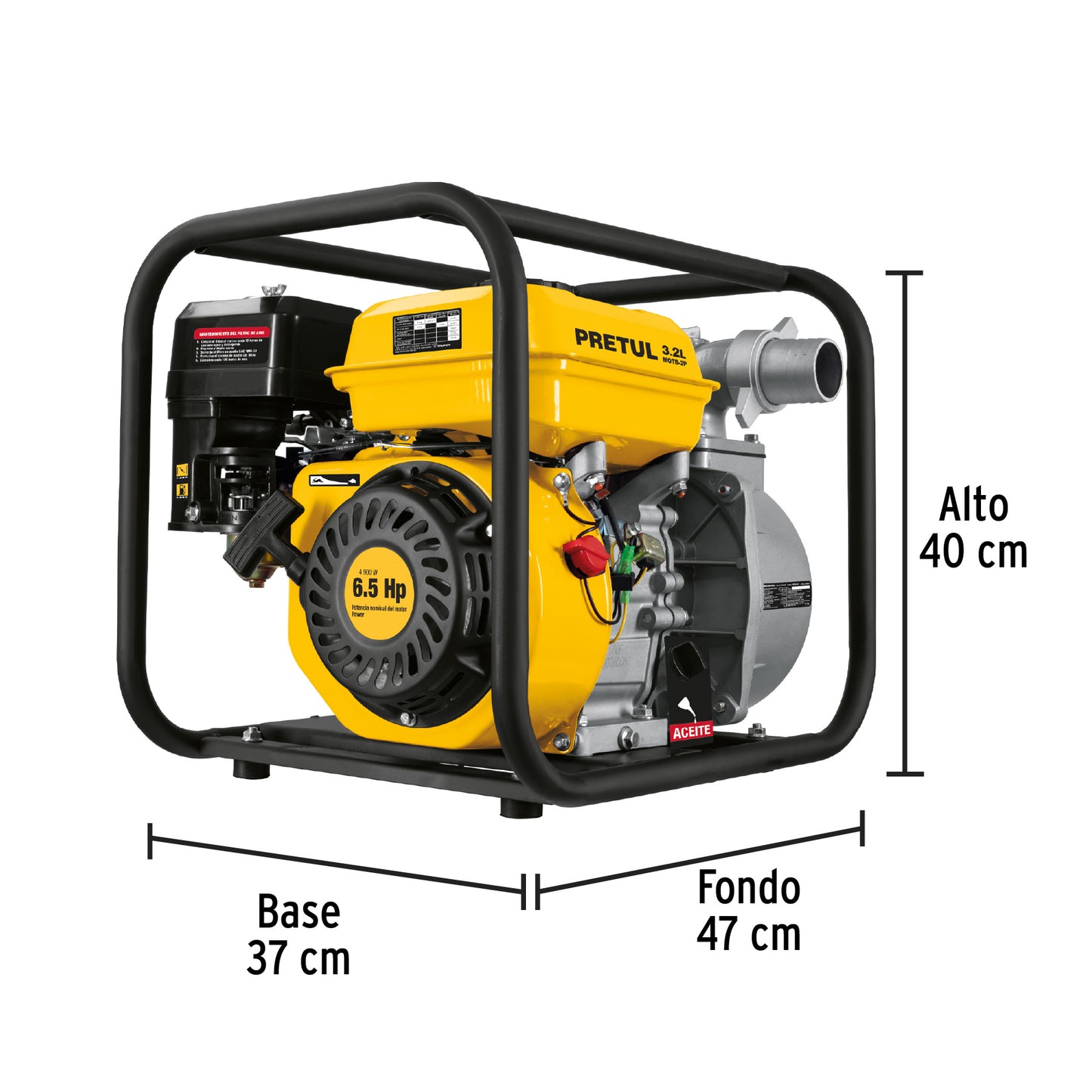 Motobomba autocebante 2 x2 Pretul Cod 28029 MOTB-2P gas 6 1/2 HP agrícola