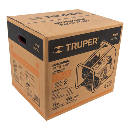 Motobomba autocebante 2 x2 truper Cod 17116 MOTB-2  gasolina 7HP agrícola