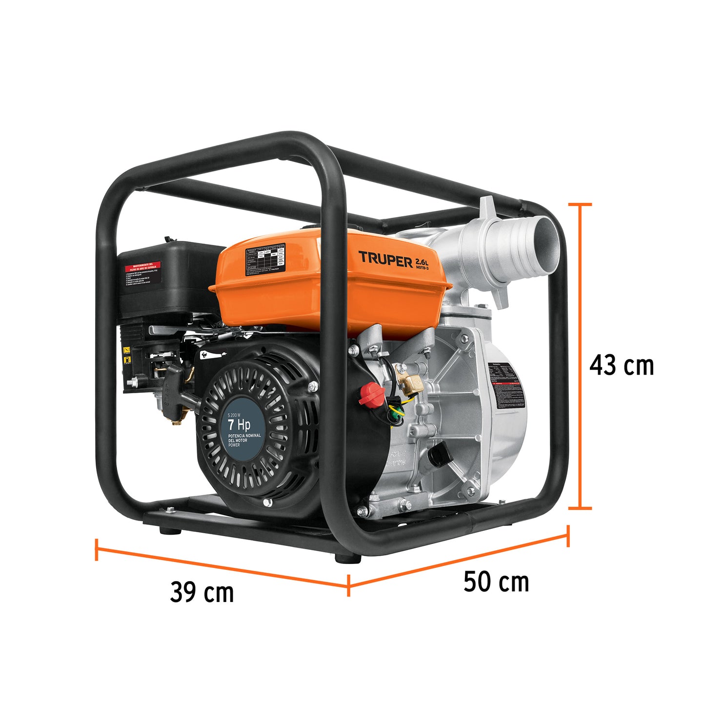 Motobomba autocebante 3 x3 truper Cod 17117 MOTB-3gasolina 7HP agrícola