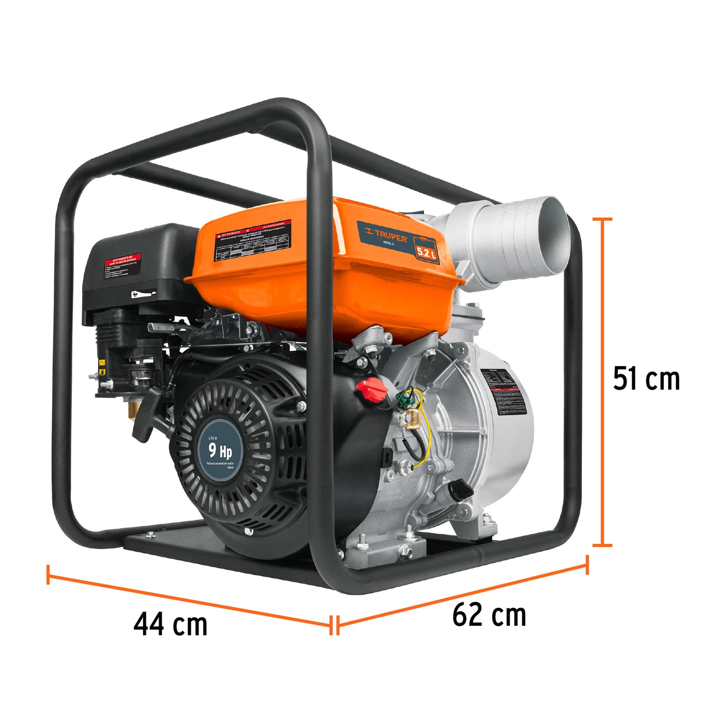 Motobomba autocebante 4 x4 truper Cod 17118 MOTB-4 gasolina 9HP agrícola