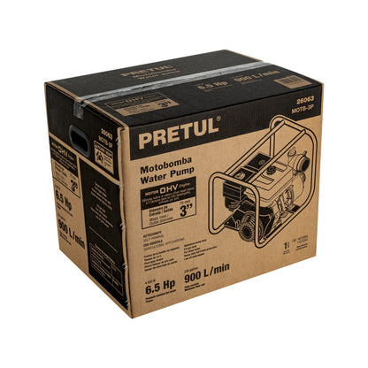 Motobomba autocebante 3 x3 Pretul Cod 26063 MOTB-3P gas 6-1/2HP agrícola