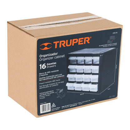 Organizador con 16 gavetas Truper Cod 11851 ORG-16