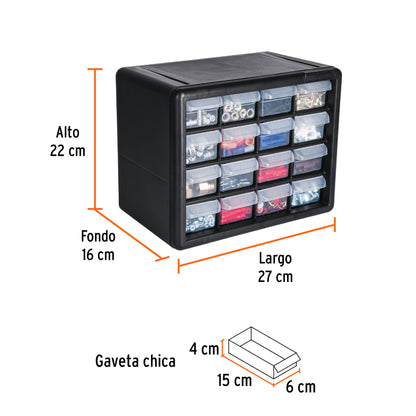 Organizador con 16 gavetas Truper Cod 11851 ORG-16
