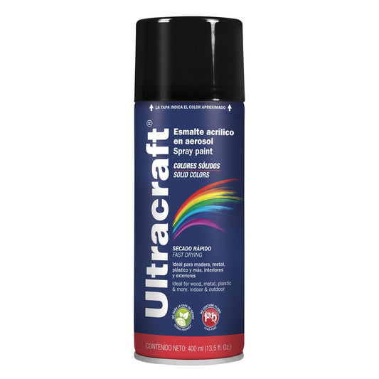Esmalte acrílico en aerosol Ultracraft Cod 40021 PA-NB-U negro brillante Ultra