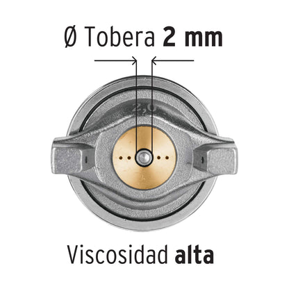Pistola para pintar Truper Cod 13060 PIPI-422 gravedad LVMP vaso aluminio 2 mm